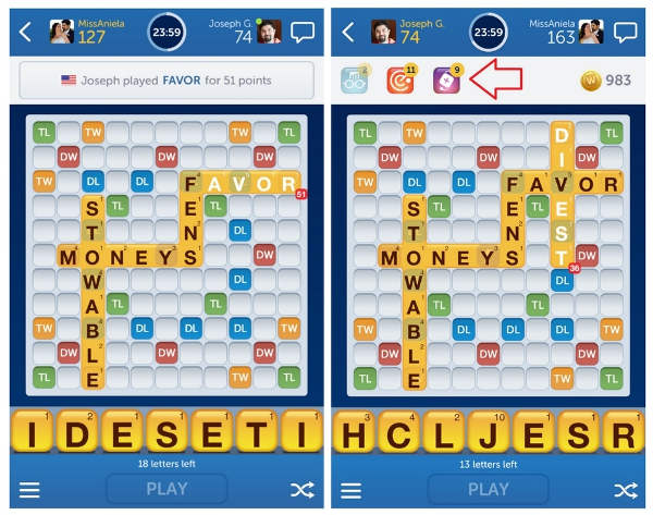 words with friends coins